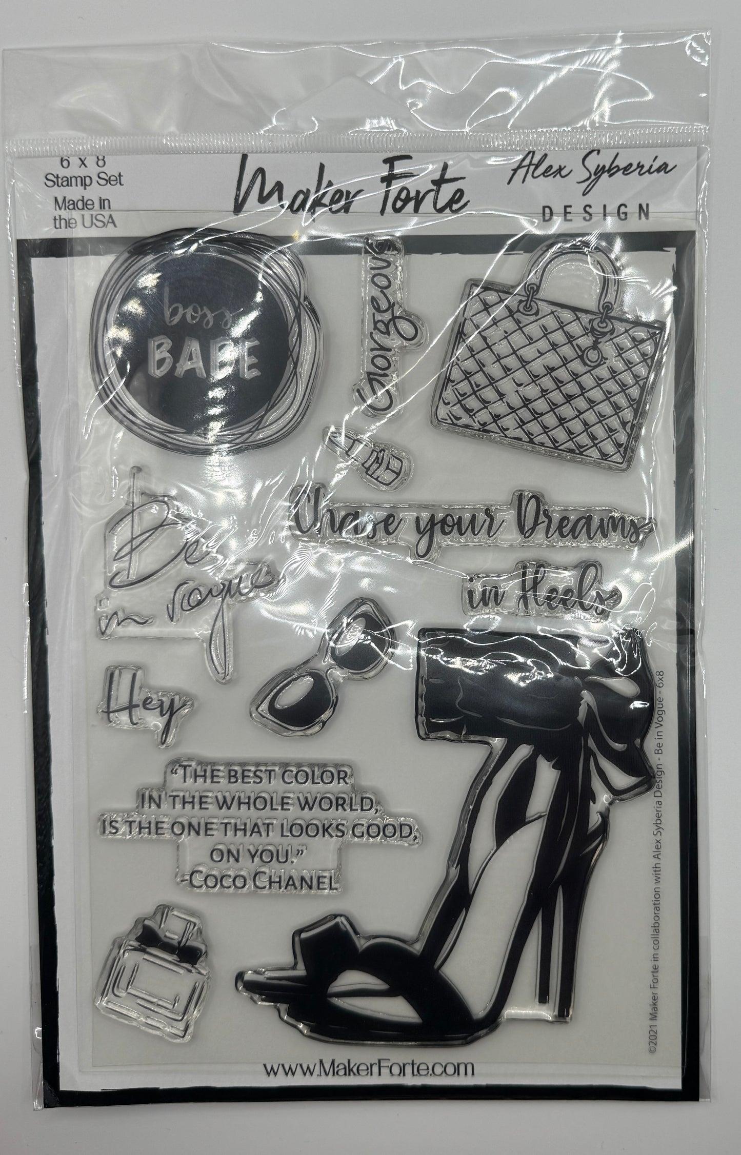 Be in Vogue Stamp Set 6x8 Photopolymer | Fashion, Boss Babe & Glam Sentiments | Made in USA