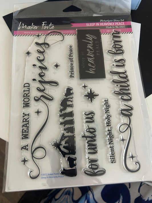 6x8 Sleep in heavenly peace stamp set