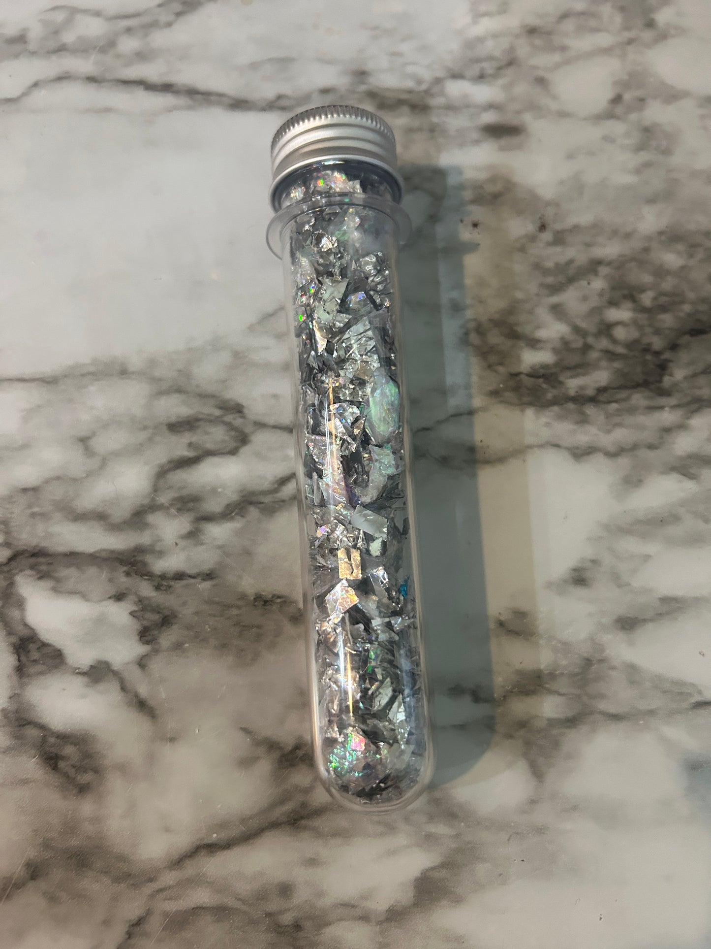 Shimmer Shards – On a Dime (Silver Mylar Flakes, 45ml Test Tube)