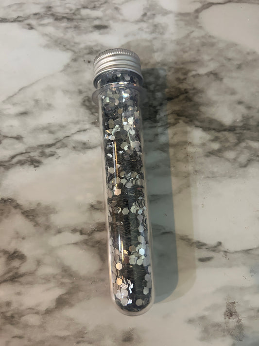 On a Dime – Silver Hex Glitter (45ml Test Tube)