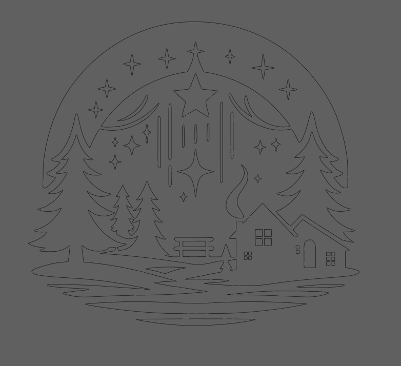 Christmas Village 1 Stencil – Exclusive Hedgehog Hollow Design