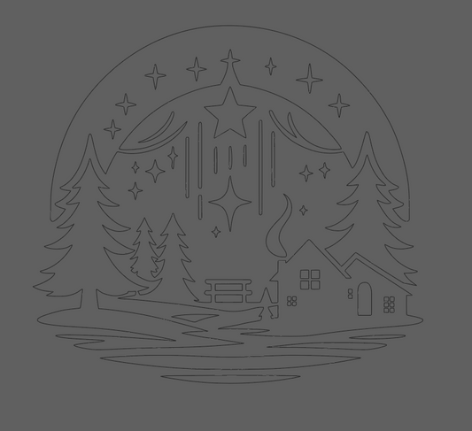 Christmas Village 1 Stencil – Exclusive Hedgehog Hollow Design