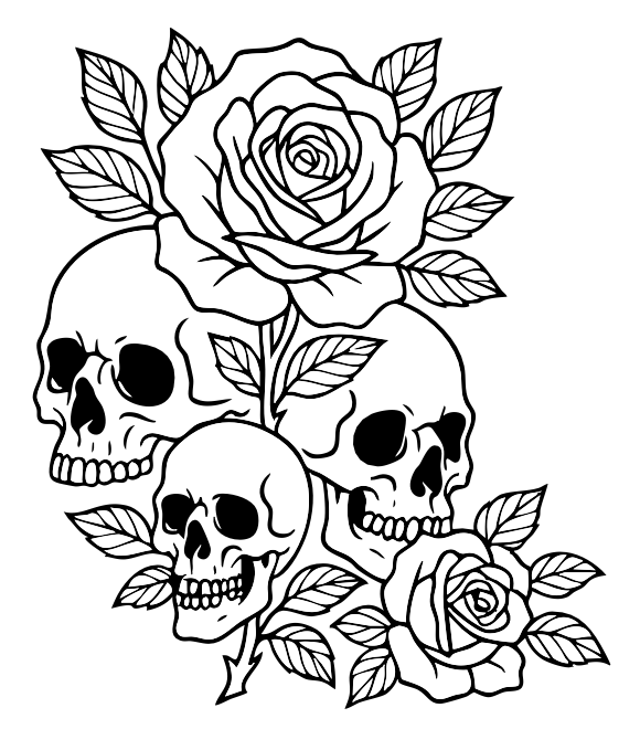 Skull & Roses Creative Mask Pack (3 Sizes, 8 Pieces)