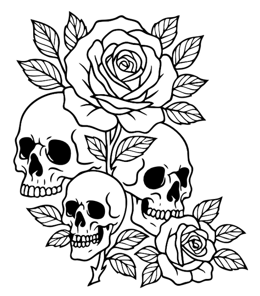 Skull & Roses Creative Mask Pack (3 Sizes, 8 Pieces)