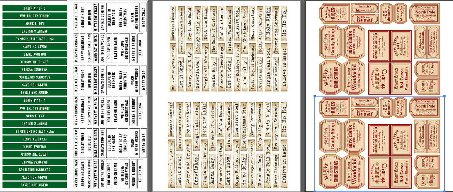Holiday Sentiment Sheet Pack (6pk) — Printed on Premium Cardstock