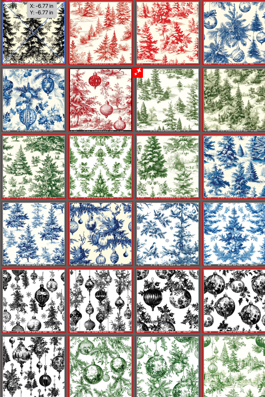 A Toile Good Time Paper Pack – 24 Double-Sided Sheets (48 Designs, 8.5" x 11")