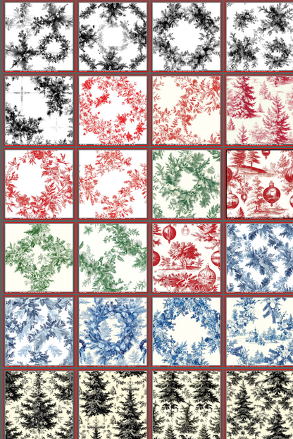 A Toile Good Time Paper Pack – 24 Double-Sided Sheets (48 Designs, 8.5" x 11")