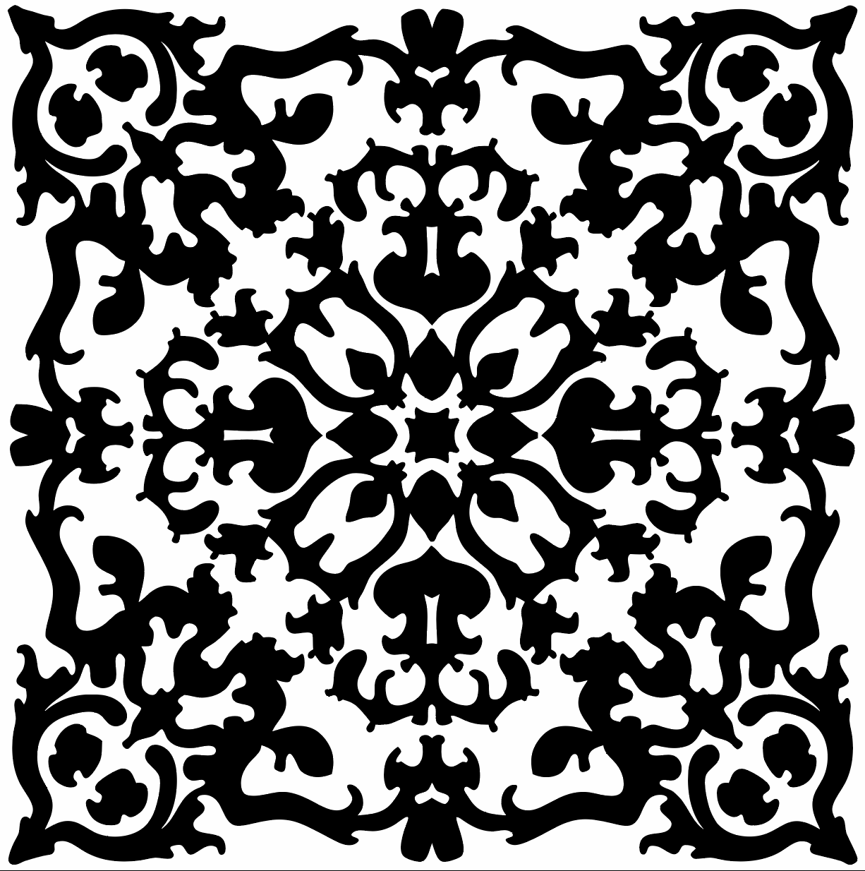 Vintage Damask Stencil (7x9 Binder Style) + Mask