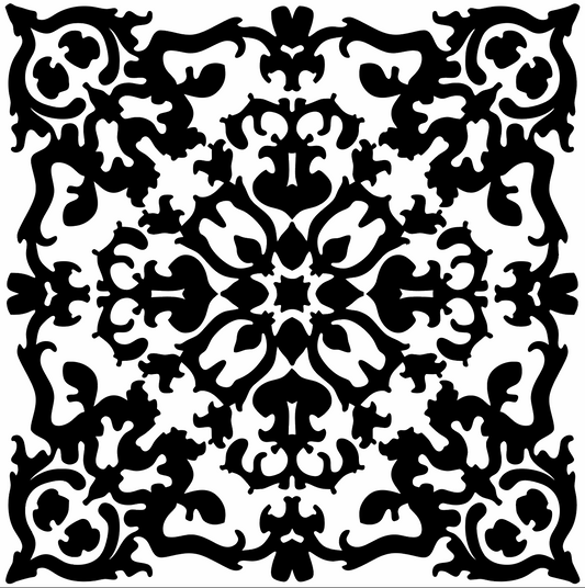 Vintage Damask Stencil (7x9 Binder Style) + Mask
