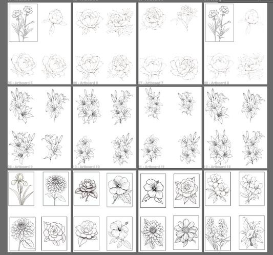 Bloom & Foil Floral Cardfront Pack | Foilable & Color-Ready Design