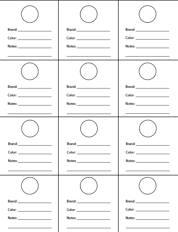 Foil & Finish Swatching Sheets – For 0.8" Dots | 100lb Cardstock (3 Sheets)