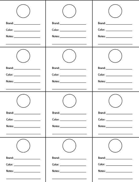 Foil & Finish Swatching Sheets – For 0.8" Dots | 100lb Cardstock (3 Sheets)