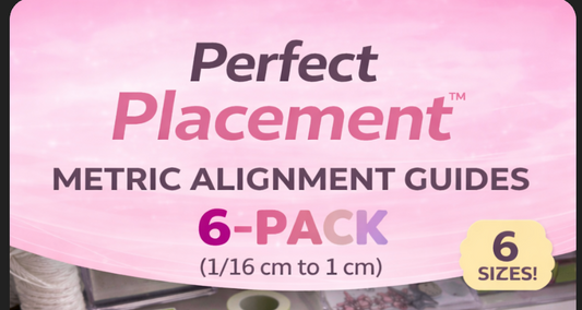 Perfect Placement™ Metric Alignment Guides – 6 Size Set (1/16, 1/8, 1/4, 1/2, 3/4 & 1 cm) – Precision Cardmaking Tools
