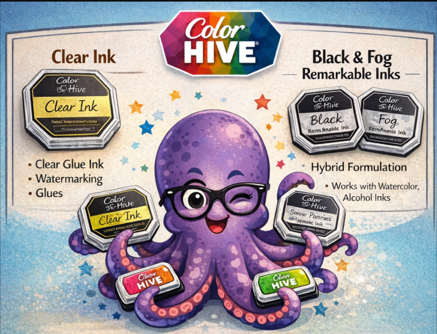 Color Hive™ Inks Explained – Printed Ink Guide for Stampers | Full-Color Craft Reference Sheet