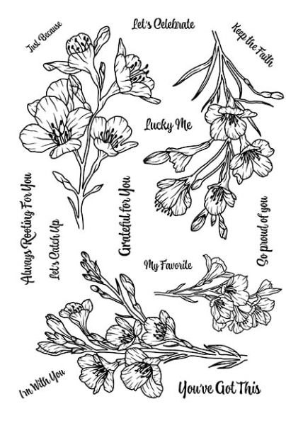 Unstoppable Spring Photopolymer Stamp Set – Encouraging Floral Cardmaking Stamps (6x8) | Hedgehog Hollow