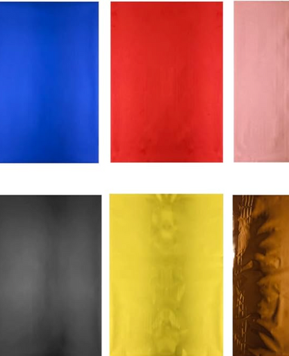 Reactive Transfer Foil Sampler Pack – 6 Assorted Toner Foil Colors (6 Sheets) 11.4 x 7.9 | Hedgehog Hollow