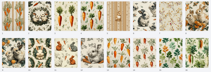 What’s Up Carrot? Rustic Bunny & Carrot Paper Pack – Easter & Spring A2 Card Panels – Farmhouse Bunny Cardmaking Paper – Hedgehog Hollow