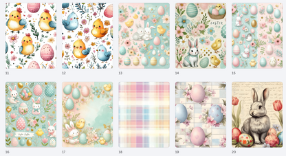 Hopping On By Spring & Easter Paper Pack – Bunny, Chick & Easter Egg Cardmaking Paper – Spring Floral Craft Paper – Hedgehog Hollow