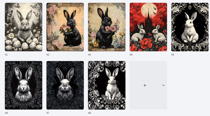 Easter in Wonderland Gothic Paper Pack – Dark Botanical Bunny & Easter Egg Cardmaking Paper – Alice Inspired Spring Craft Paper – Hedgehog Hollow