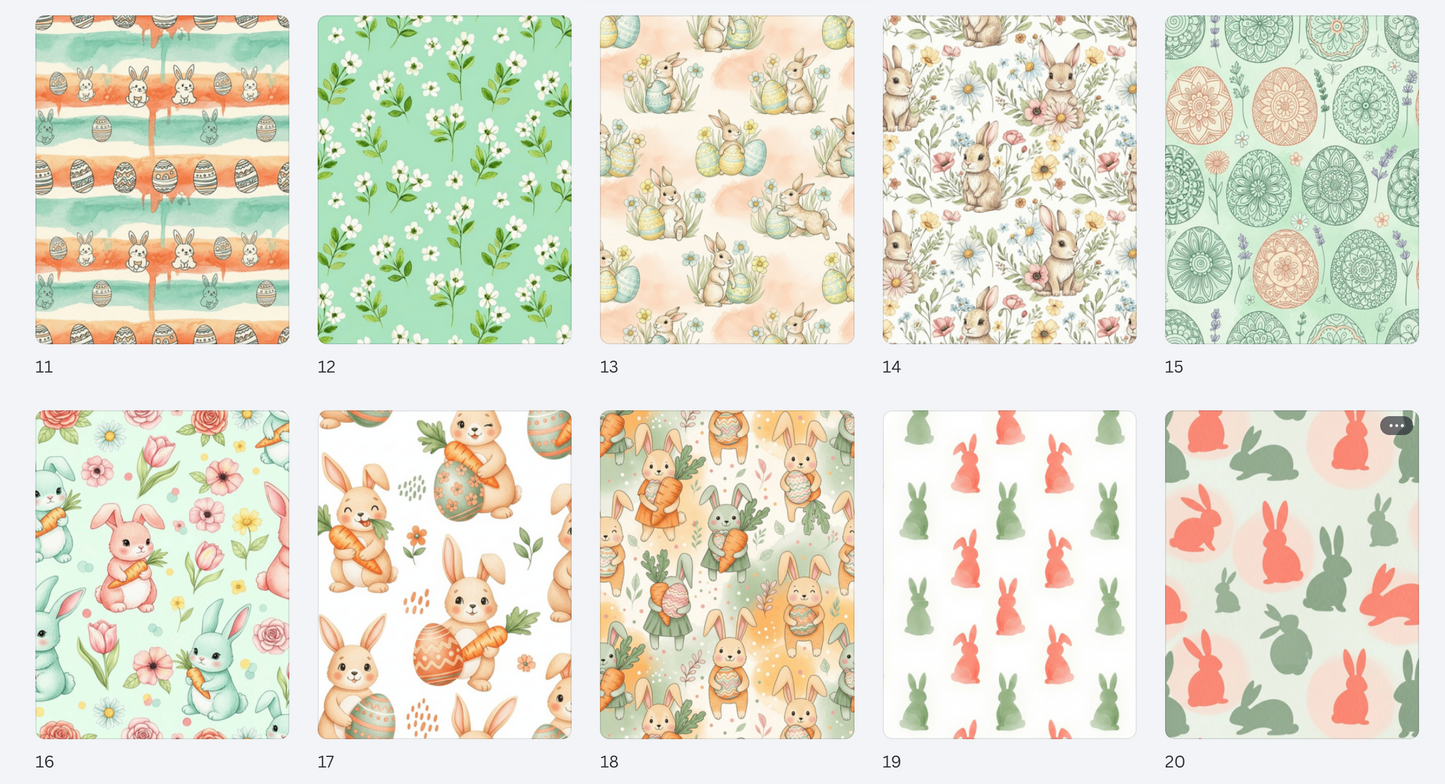 Bunnies & Blooms Spring Easter Paper Pack – Bunny, Floral & Easter Egg Cardmaking Paper – Pastel Spring Scrapbook Paper – Hedgehog Hollow