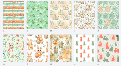 Bunnies & Blooms Spring Easter Paper Pack – Bunny, Floral & Easter Egg Cardmaking Paper – Pastel Spring Scrapbook Paper – Hedgehog Hollow