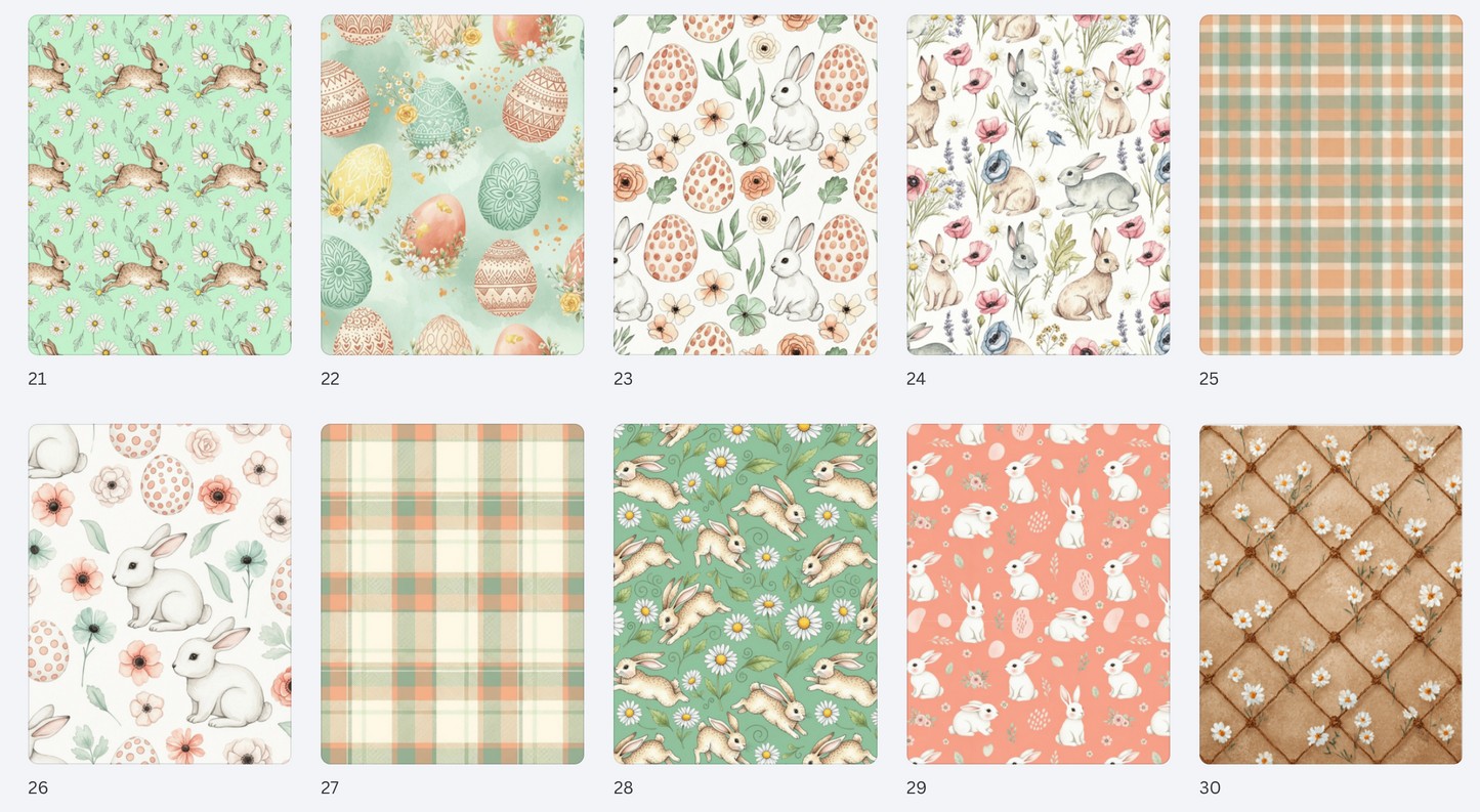 Bunnies & Blooms Spring Easter Paper Pack – Bunny, Floral & Easter Egg Cardmaking Paper – Pastel Spring Scrapbook Paper – Hedgehog Hollow