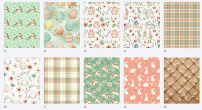 Bunnies & Blooms Spring Easter Paper Pack – Bunny, Floral & Easter Egg Cardmaking Paper – Pastel Spring Scrapbook Paper – Hedgehog Hollow