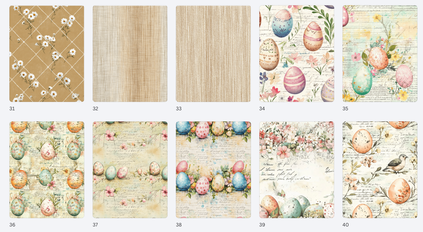 Bunnies & Blooms Spring Easter Paper Pack – Bunny, Floral & Easter Egg Cardmaking Paper – Pastel Spring Scrapbook Paper – Hedgehog Hollow