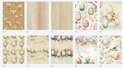 Bunnies & Blooms Spring Easter Paper Pack – Bunny, Floral & Easter Egg Cardmaking Paper – Pastel Spring Scrapbook Paper – Hedgehog Hollow