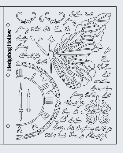 Time Flies Stencil 8.5x11 – Clock & Butterfly Layering Stencil | Fits 3-Ring Binder Storage | Cardmaking, Mixed Media & Gel Press | Hedgehog Hollow