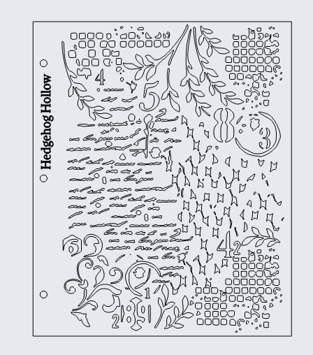 Layered Moments Stencil 8.5x11 – Numbers, Texture & Mixed Media Layering Stencil | Cardmaking, Journaling & Gel Press | Fits 3-Ring Binder | Hedgehog Hollow