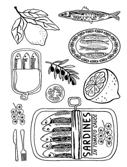 Little Fish Market  6x8 Photopolymer Stamp Set