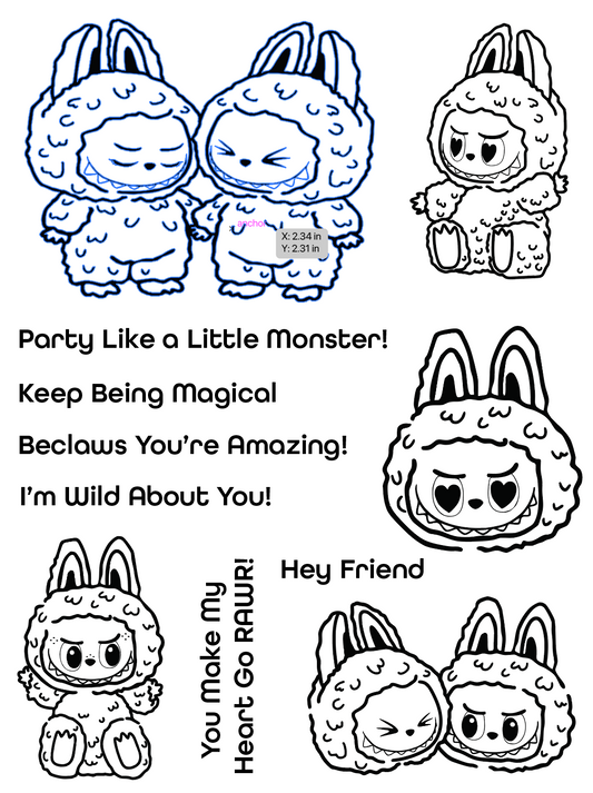 6X8 Monster Hugs Stamp Set