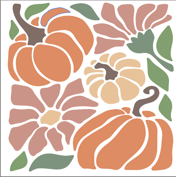 6X6 Stencil 4 Layered Pumpkin Patch