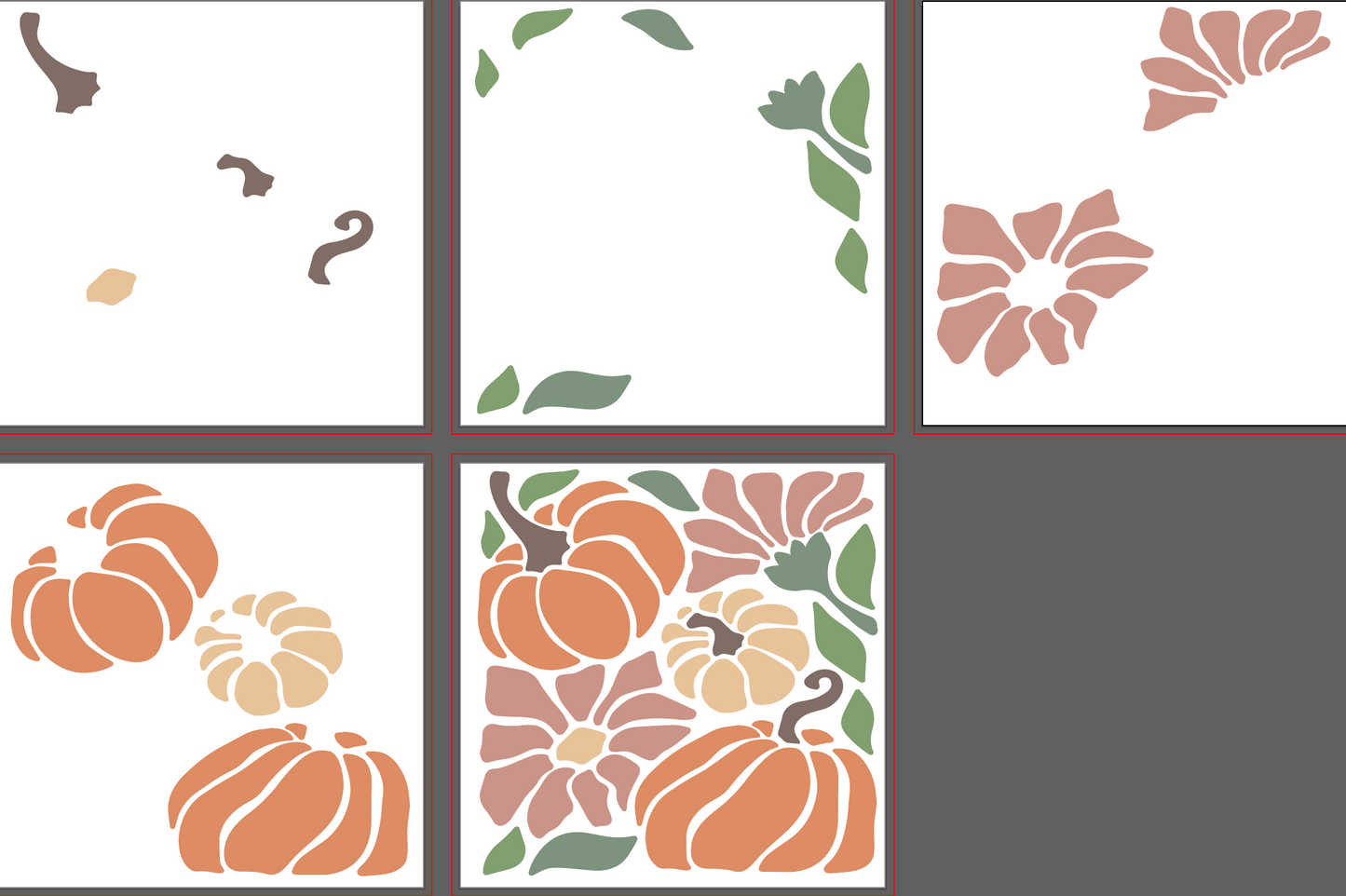 6X6 Stencil 4 Layered Pumpkin Patch