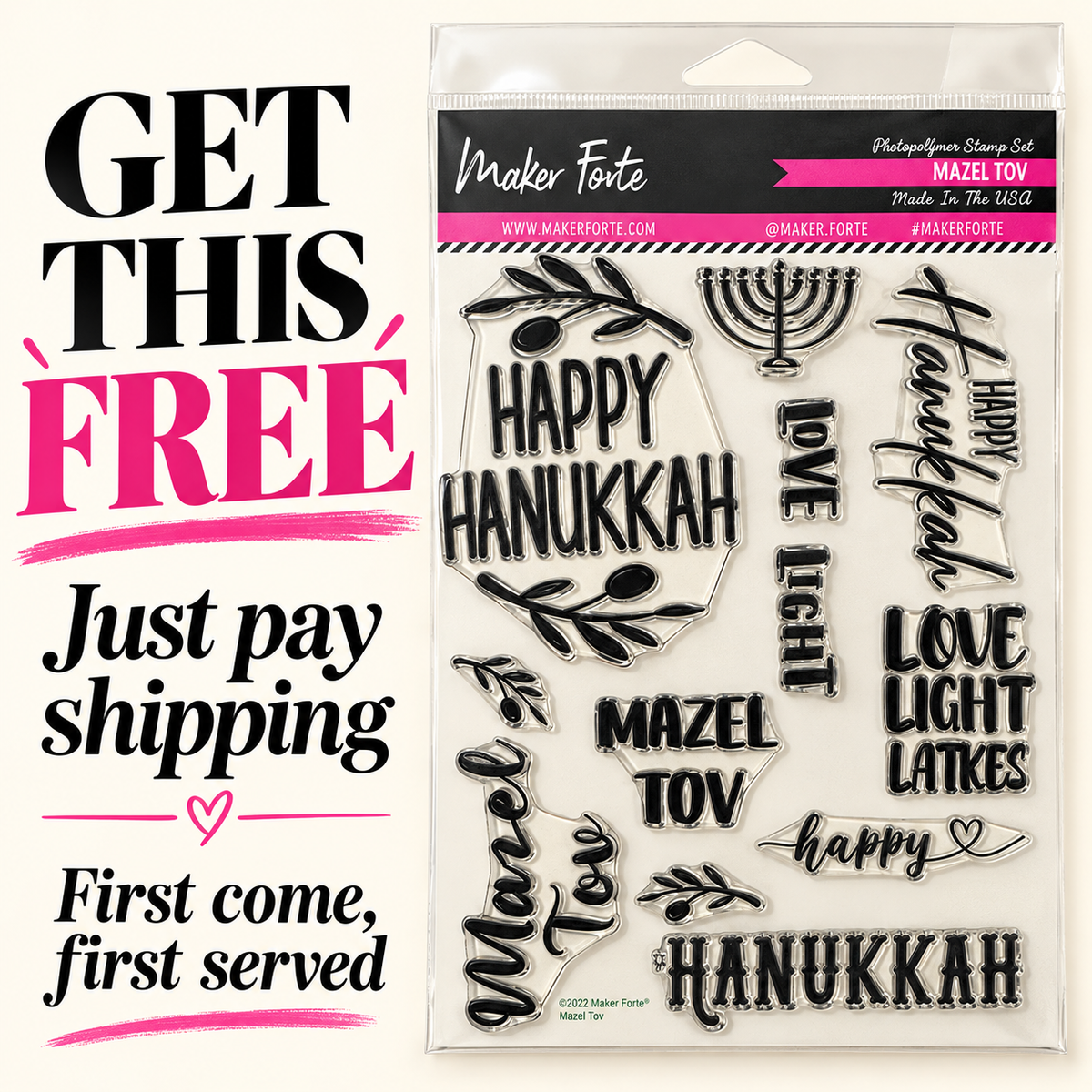 Inktoberfest offer artwork: get this stamp set free, just pay shipping, first come first served